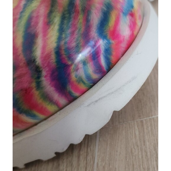 Ugg Rain Boots Women's Size 8 Classic Clear Mini Pixelate Rainbow Zebra Stripes - Picture 10 of 11